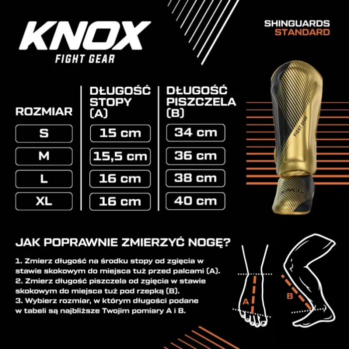knox-ochraniacze-piszczeli-starter-czarnezlote